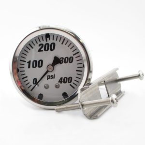 Innovative Control, 2.5" Stainless Steel Case Gauge - White Back ground (0-400 PSI) - Enhanced Dial. Part #3010100-20100-E