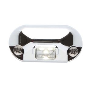 Whelen Engineering, OS Series White Illumination Light with Clear Lens and 45° Angled Chrome-Plated Bezel. Part #0AC0EDCR