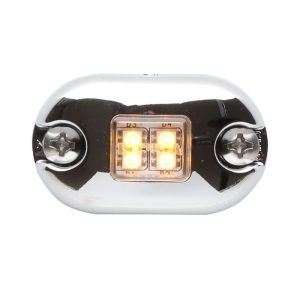 Whelen Engineering, Chrome Led Oval Amber Light Steady-Burn and Clear Lens. Part #0SA00SCR