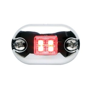 Whelen Engineering, OS Series Red LED Marker Light, Steady-Burn Chrome Housing. Part #0SR00MCR