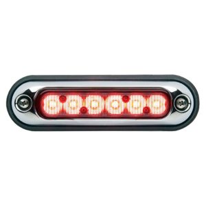 Whelen Engineering, ION Series Led Chrome Surface Mount Wide Angle Lighthead-Red. Synchronize to other Whelen Sync Products. Part #IONSMCR