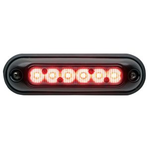 Whelen Engineering, ION Series Super-Led Surface Mount Grille Lighthead - Red. 12V Black Housing with Clear Lens. Part #IONSMR