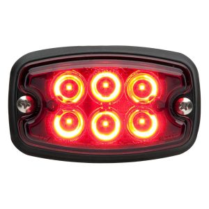 Whelen Engineering, Smallest of the M Series, Super-LED Red Warming Lighthead, Black Flange, Mounted Vertically or Horizontally. Part #M2R