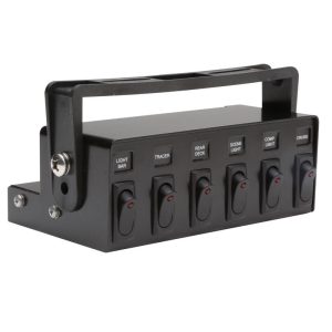 Whelen Engineering, Heavy Duty Switch Control Panel Features Six 25-Amp on/off Switches, LED Indicators that Light up, Part #PCC6W