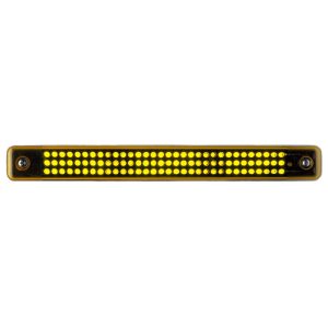 Whelen Engineering, Warning Strip-Lite has a slim Rectangular Shape, 5mm LED Lighthead, has 14 Flash Patterns, Amber LEDs, Clear Lens. Part #PSA00FAR