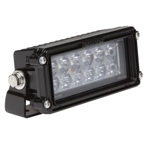 Whelen Engineering, Pioneer SlimeLine Single Panel Flood/Spotlight, Contains 12 LED"s, Bail/Stud Mount, 12V, 35W. Black Housing. Part #PSL1BB