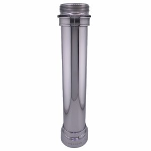 Akron Brass, Shaper 2-1/2NST F X 2-1/2NST M Chrome Discharge Pipe with Built in Fins. Part #488
