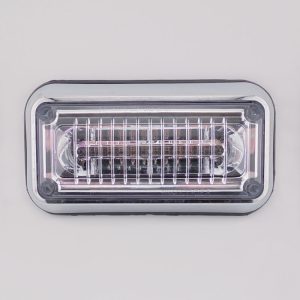 Code 3 Public, 3"x7" LED Perimeter Warning Light with Bezel, Clear Lens and Colored Red Bulb. Part #3712CRWBZ-75