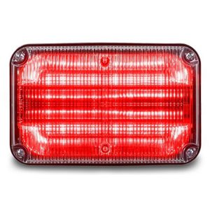 Federal Signal, 6"X4" Split QuadraFlare Increases Light Performance, Red/Red LED Light w/Clear Lens. Part #QL64SFC-RR