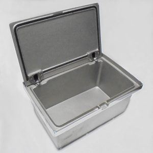 Cast Products, Phone Box with Lid, Concealed Mounting Hardware and Hinges. 120 grit directional. Part #EB0001