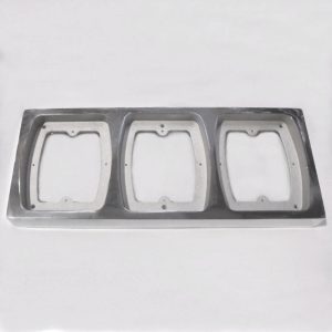 Cast Product, Triple Light Trim 200, Exterior Surface Polished or 120Grit. Provides Trim where Three Light Cluster is Mounted. Part #LH20101-1