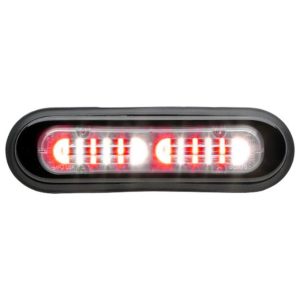 Whelen Engineering, T-Series Lighthead, Surface-Mount DUO Model, Linear Super-LED Red/White. S in the code Indicate Smoked Lens. Part #TSS0D