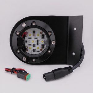 FireTech, 7 LED Undercarriage Lighting, Ground Kit. Flood Optics. Submersible up to 100' Water. Black Housing w/Mount. Part #FT-CU-AQX-B-KIT