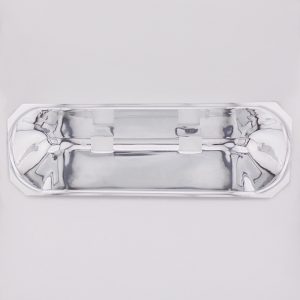 Fire Research, Polished Magnafire Reflector is a component of the legacy Magnafire 3000 series quartz halogen scene light. Part #KRM98012