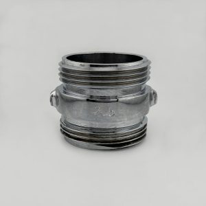 Elkhart Brass, 2.5" Double Male R/L Chrome Adapter. Connect 2 Female-Threaded Fire hose lines by Converting both ends to Male Connections. Part #10667004