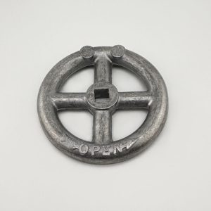 Elkhart Brass, U-20 Valve Wheel is a 6.5" diameter, Chrome-Plated Brass handwheel designed for apparatus Valves. w/2.5" Inlet/Outlet size. Part #3666100