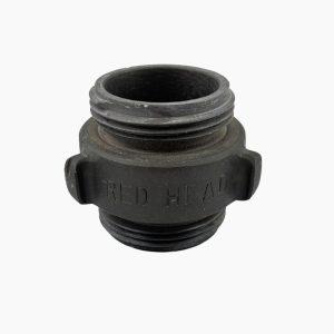 Elkhart Brass, USED double male fire hose adapter designed to connect two 1.5-inch female fire hose lines. Part #M-327A-1.5-U